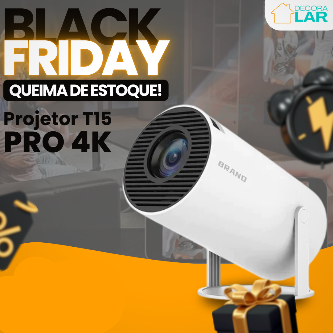 Projetor T15 PRO 4K Portátil Wifi - Até 100 Polegadas - Decora Lar